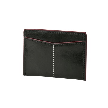 J.FOLD Flat Carrier Leather Wallet - Black/Red